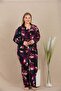 Women's floral print plus size button-down pajama set, belmando woven viscose fabric - 2