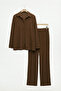 Bürümcük Fabric Buttoned Shirt Pants Bottom Top Set