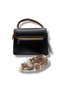 300-26 Printed Leather Triangle Buckle Detailed Hand and Shoulder Women's Bag Black Tan - 2