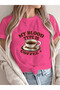 Coffee-Themed Printed T-Shirt Is Suitable for Everyday Wear for Coffee Lovers. Oversized T-Shirt