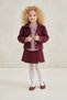My Little Girl's Plaid Shirt, Jacket, Shorts and Skirt 3-Piece Set - Burgundy - 3
