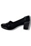Oi 270-26 Stretch Leather Stoned Anatomical Thick Mid-Heeled Women's Shoes - 3