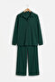Bürümcük Fabric Buttoned Shirt Pants Bottom Top Set