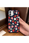 iPhone 11 Compatible Phone Case Leather Texture Anti Fall Soft Silicone Strawberry