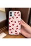 حافظة هاتف متوافقة مع هاتف iPhone 11، مصنوعة من الجلد، مضادة للسقوط، من السيليكون الناعم، باللون الكرزي