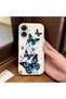 iPhone 16 Compatible Leather Texture Anti-Fall Soft Silicone Phone Case Butterfly - 2