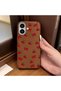 iPhone 16 Compatible Phone Case Leather Texture Anti Fall Soft Silicone Cherry