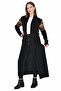 Women's Black Kilim Patterned Long Cardigan - Kh0001 - 3