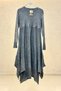 Eteği Lace-Like Knit Crew Neck Long Washed Organic Dress