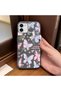 iPhone 12 Compatible Phone Case Leather Texture Anti Fall Soft Silicone Butterfly