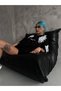 Women's Short Sleeve Summer T-Shirt Crew Neck Printed Oversize T-Shirt - Black - 2