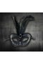 Black Color Shiny Leather Covered Party Mask