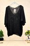 V-Neck Thessaloniki Knit Mercerized Loose Oversize Blouse