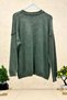 Pocketed crew neck self-striped organic sweater - 2