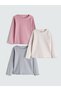 Pink Crew Neck Baby Girl T-Shirt 3-Piece