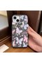 iPhone 14/13 Compatible Phone Case Leather Texture Anti Fall Soft Silicone Butterfly