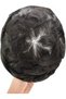 Men's Real Human Hair Toupee, Fine Mono NPU System, Natural Black Hairpiece - 5