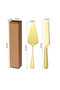 Stainless Steel Cake Knife and Spatula - Gold Color - 2 Pieces - 2