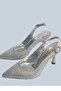 Silver Stone Women's Evening Dress Shoes Heel Height 9 cm - 2