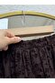 Sabiha Lined Belted Flocked Tulle Skirt-Ek752 Brown - 6