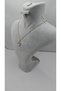 Stainless Steel Gold Color Vintage Colorful Flower Themed Blue Enamel Pearl Stone Necklace - 5