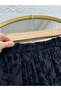 Sabiha Lined Belted Flocked Tulle Skirt-Ek752 Black - 6
