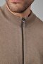 Beige Double Pocket 100% Cotton Men's Knit Cardigan - 4