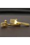 Gold Color Fork Steel Earring Kitchen Cheff Food Themed Daily Stylish Design Jewelry Accessory - 2