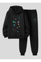 Sweatshirt - Tracksuit Set Kids (Hooded) Planets Printed 3 Thread Raised Lettering