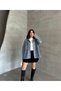 Women's Denim Jacket with Cord Detail - 4