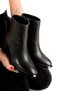 Shoes Zipper Detailed Thick Heeled Stylish Comfortable Daily Black Leather Women's Boots - 4