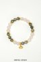 Labradorite, Pink Quartz, Natural Stone Bracelet with Lotus Symbol – Spiritual Awakening & Compassion Energy - 3