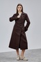 Victoria Bitter Brown Belted Regular Trench Coat - 5