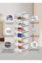 خزانة أحذية شفافة قابلة للطي بستة أرفف | منظم تخزين قابل للتكديس للخزانة والمدخل - 8