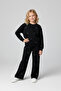 Girl's Stone Detailed Top and Bottom Tracksuit Set