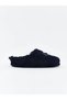 Navy Blue Embroidered Boys' Plush House Slippers - 2