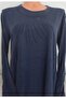 Er Clothing Winter Cotton Combed Blouse Long Sleeve Crew Neck Dark Blue