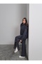 Women's Navy Winter Modal Fabric Snap Detailed Set - 4