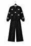 Girl's 3 Thread Ş Fleece-Lined Ribbon Detailed Bottom and Top Tracksuit Set - 3