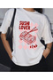 Sushi Lover Club Printed Oversized Women's 100% Cotton Tshirt - T-Shirt - 2
