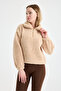 Women's Mock Neck Plush Fleece Rubber Detailed Winter Coat - 3