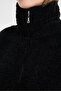 Women's Mock Neck Plush Fleece Rubber Detailed Winter Coat - 5