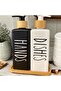 Hands & Dishes Liquid Soap Dispenser Set – with Wooden Lid |   Stylish & Modern (Set of 2) - 3