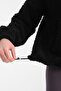 Women's Mock Neck Plush Fleece Rubber Detailed Winter Coat - 4