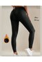 Myluvi Black Scuba Diving Fabric Inside Is Thin It Does Not Make You Sweat Fleece-Lined Z Top Shaping / Sculpting Ga Leggings for Fitness - 6