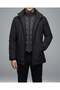 Italian Style Quilted Snap-Button Collar Men's Coat Black T14787