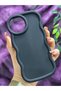 iPhone 15 Compatible Soft Textured Wave Edge Matte Black Case