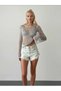 Mesh Knit Metallic Glitter Blouse - 2