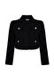 Tweed Jacket with Flap Collar Black - 2
