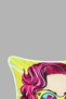 Throw Pillow Cover Pop Art Figure Patterned 45X45 Raschel Knitted Velvet Double Sided Digital Printing White Piped - 4
